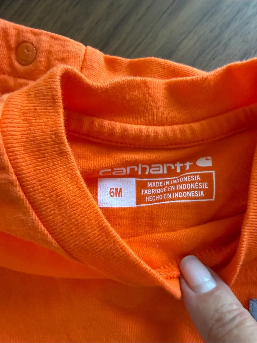 NWOT Carhartt  Orange Long Sleeve Baby Bodysuit (2-Pack) 6 mo